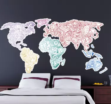 Travel World Map Wall Sticker - TenStickers