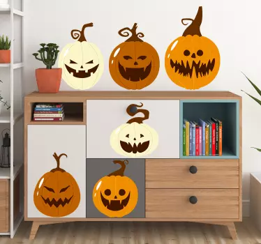 Set of pumpkins halloween stickers - TenStickers