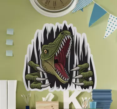 Stickers dinosaure Enfant dinosaure trompe l'oeil - TenStickers