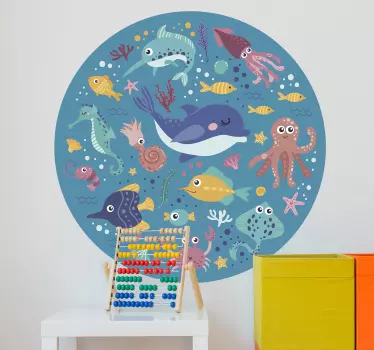 Animals-sea of fish fish wall sticker - TenStickers