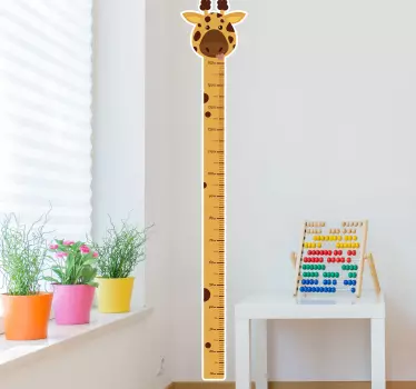 Giraffe meter height chart wall sticker - TenStickers