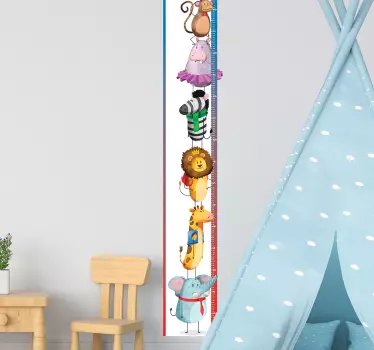 Safari infant height chart wall sticker - TenStickers