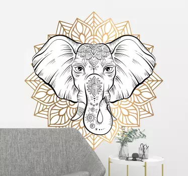Naklejka na ścianę Mandala ze słoniem - TenStickers