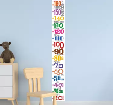 Children's meter numbers height chart sticker - TenStickers
