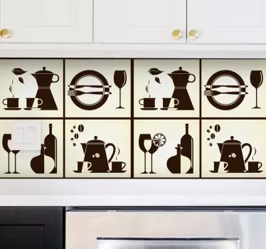 Naklejka dekoracyjna różności w kuchni - TenStickers