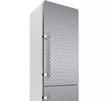 Steel texture fridge sticker - TenStickers