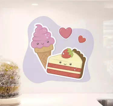 Kitchen love cakes food sticker - TenStickers