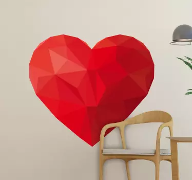 Okrasna nalepka origami srca ljubezni - TenStickers
