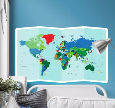 Barvy dopisu mapa světa nálepka na zeď - TenStickers