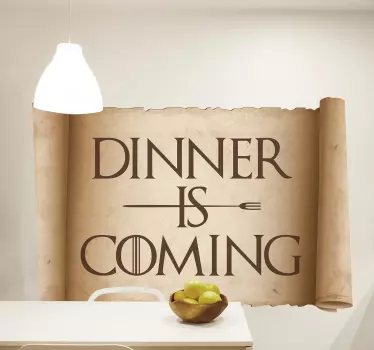 Dinner is coming food sticker - TenStickers