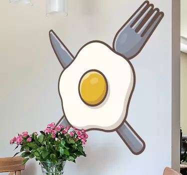 Cook fried egg food sticker - TenStickers