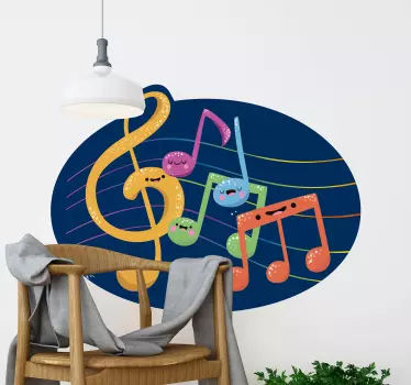 Musical notes for children musical wall sticker - TenStickers