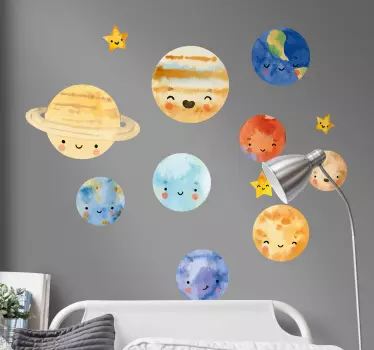 儿童行星太阳系空间贴纸 - TenStickers