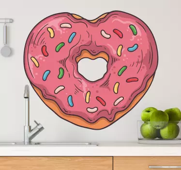 Donuts heart food sticker - TenStickers