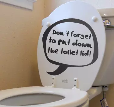 Toilet Lid Reminder Sticker - TenStickers
