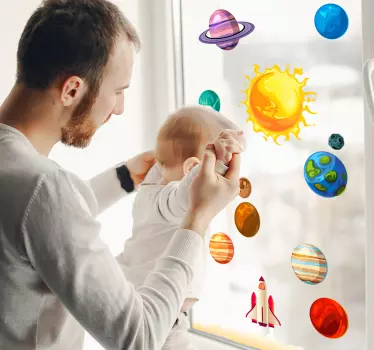 Planets space wall sticker - TenStickers