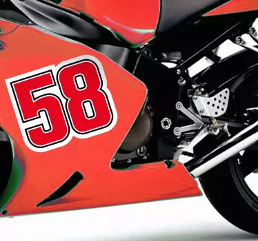 58 Simoncelli Motorcycle Decal - TenStickers
