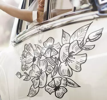 Vandens ženklų dekoratyvinio gėlių variklio dangčio automobiliui  - „Tenstickers“