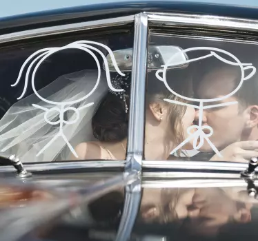 Humorvoller Autoaufkleber Hochzeit Mann & Frau - TenStickers