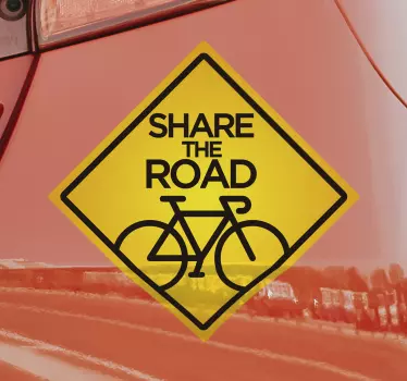 Cyclist caution share the road Car Sticker - TenStickers