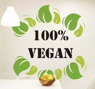 100 per cent vegan sticker - TenStickers