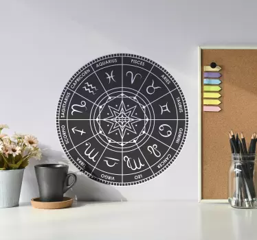 Zodiac chart star sign sticker - TenStickers