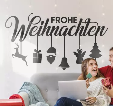 Toller Weihnachtsaufkleber Text Baumschmuck - TenStickers
