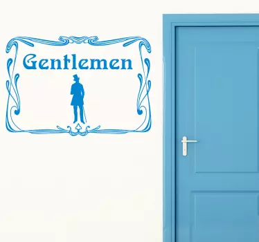 男士厕所标志复古贴纸 - TenStickers