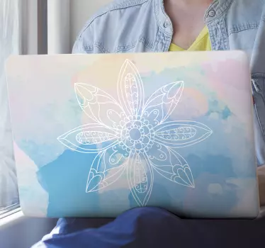 Nálepka s farebnými mandalami na laptop - Tenstickers