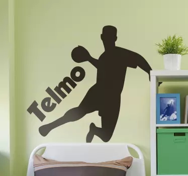 Käsipallon pelaaja siluetti seinä tarra - Tenstickers