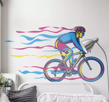 Coloured bike cycling decal - TenStickers