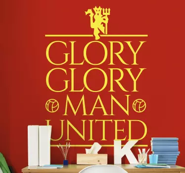 Man united glory glory football wall sticker - TenStickers