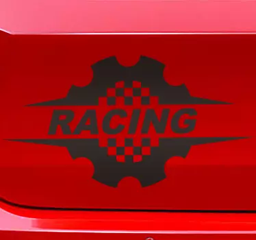 Racing car with wheel wall sticker - TenStickers