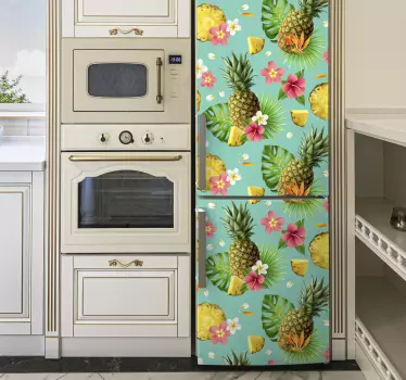 Tropikal meyve buzdolabı sticker - TenStickers