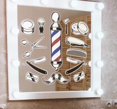 Barber instruments wall sticker - TenStickers