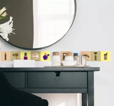 Makeup kit wall border sticker - TenStickers