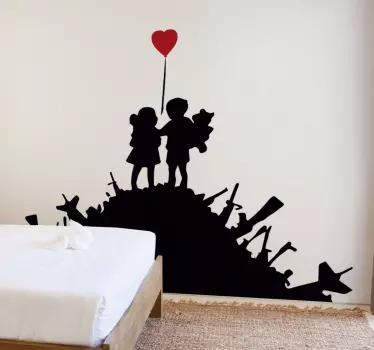 Banksy çocuk duvar sticker sanat - TenStickers
