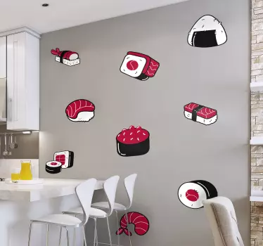 Nalepka za steno kuhinje s suši hrano - TenStickers