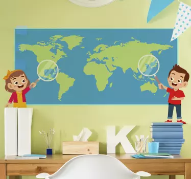 çocuklar için dünya haritası dünya haritası duvar sticker - TenStickers