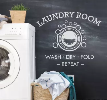 Laundry Room home text wall sticker - TenStickers