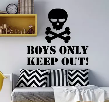 Skull Boys Only illustration sticker - TenStickers