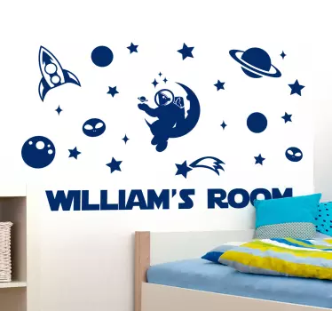 Customisable Space room  wall sticker - TenStickers