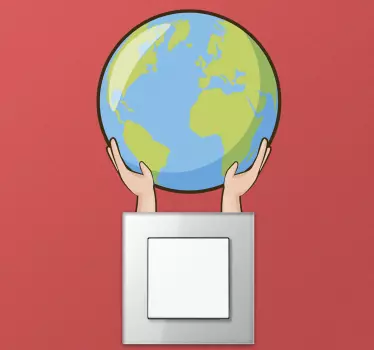 save earth world map wall sticker - TenStickers
