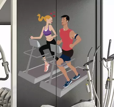 Couple in the gym wall sticker - TenStickers