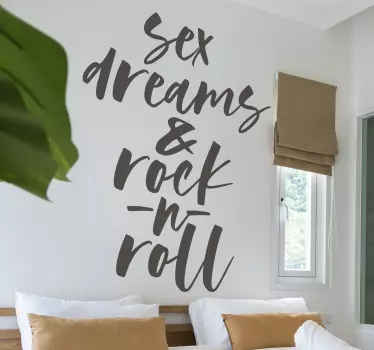 Sex dreams and rock text wall sticker - TenStickers