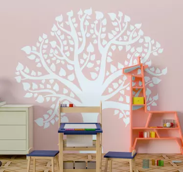 Flower tree with hearts sticker tree wall decal - TenStickers