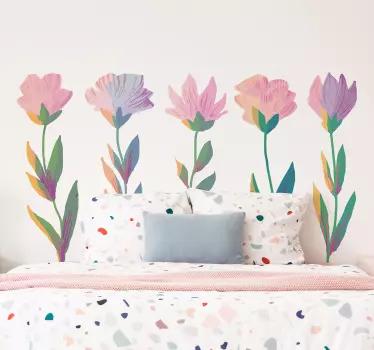 Naljepnica cvjetnih zidova u nordijskom stilu - TenStickers