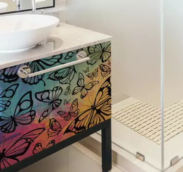 Naklejki motyle na meble łazienkowe - TenStickers