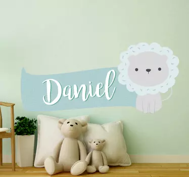 Lion with  name wild animal decal - TenStickers