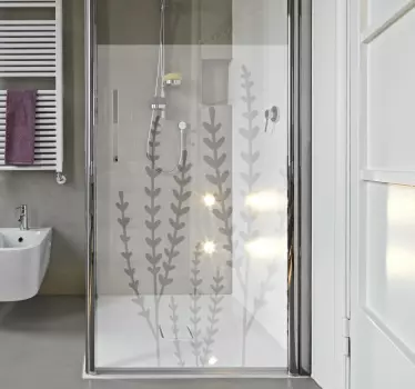Translucent floral bathroom shower sticker - TenStickers